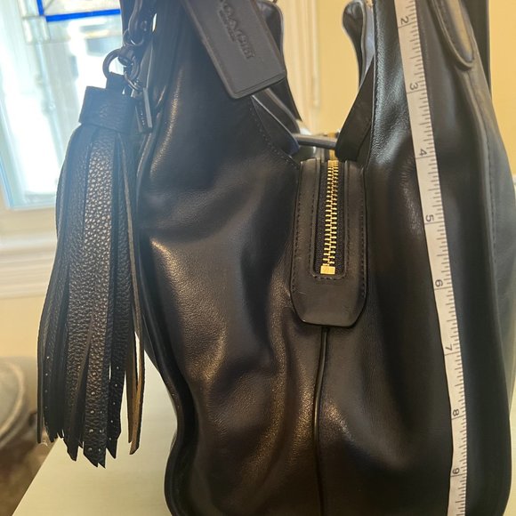 Coach Smooth Leather Carlyle Shoulder Bag - Navy - Picture 2 of 6